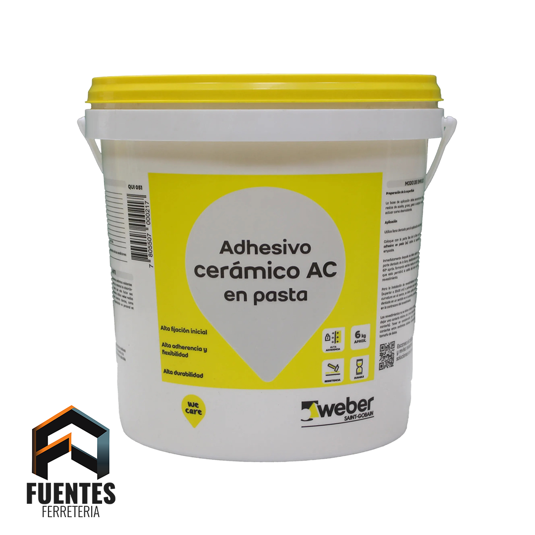 Adhesivo Cerámico Pasta AC Weber 25 kg.