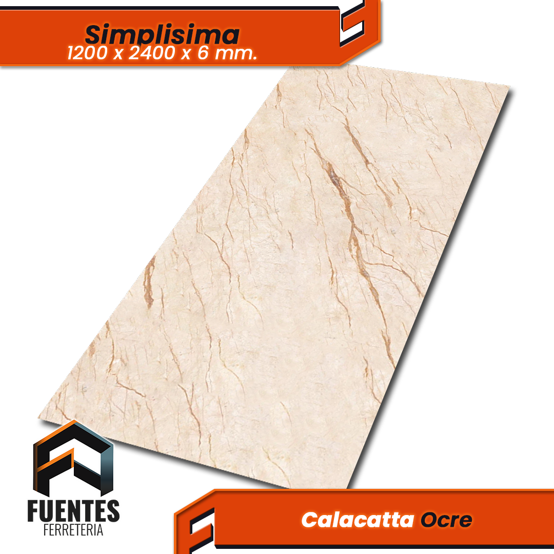 Simplisima Calacatta Ocre / 6 x 1200 x 2400 mm - Imagen 2