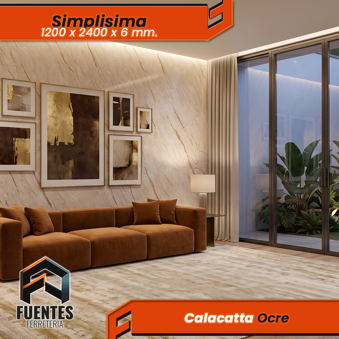Simplisima Calacatta Ocre / 6 x 1200 x 2400 mm - Imagen 3