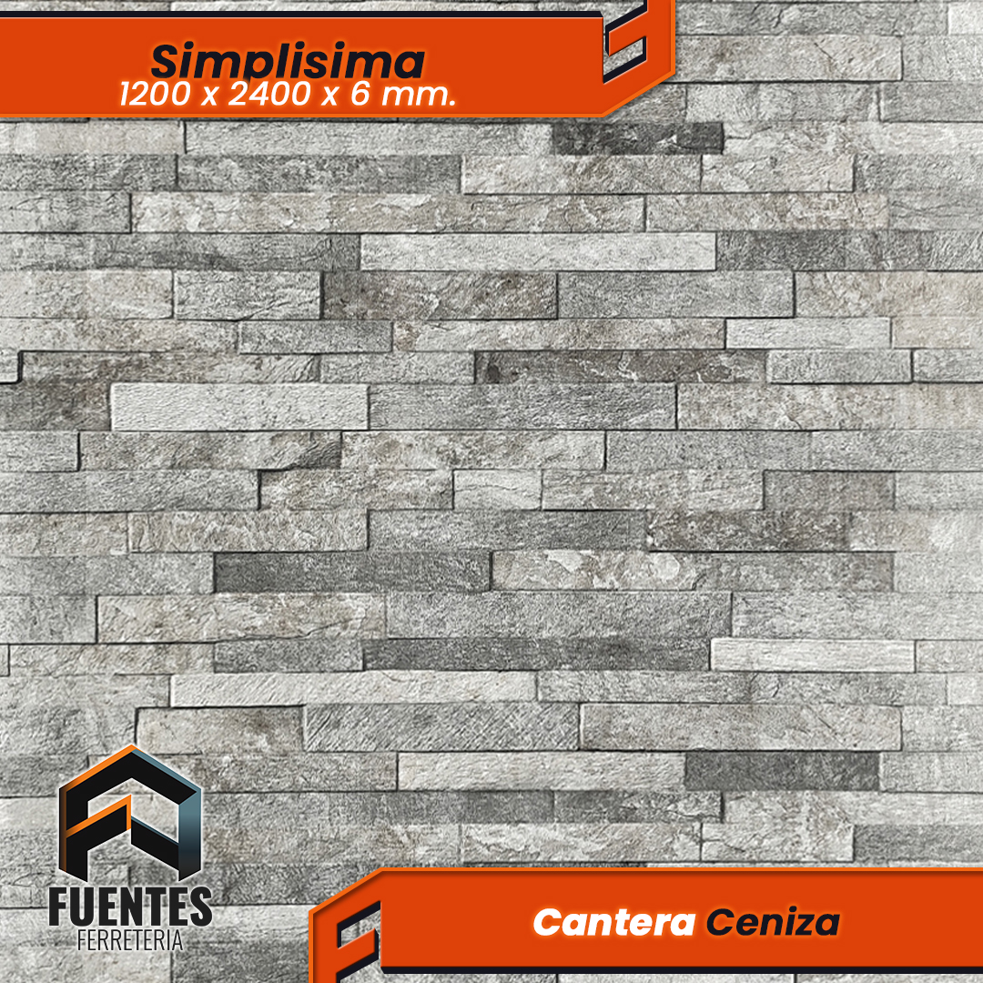 Simplisima Piedra Cantera Ceniza / 6 x 1200 x 2400 mm