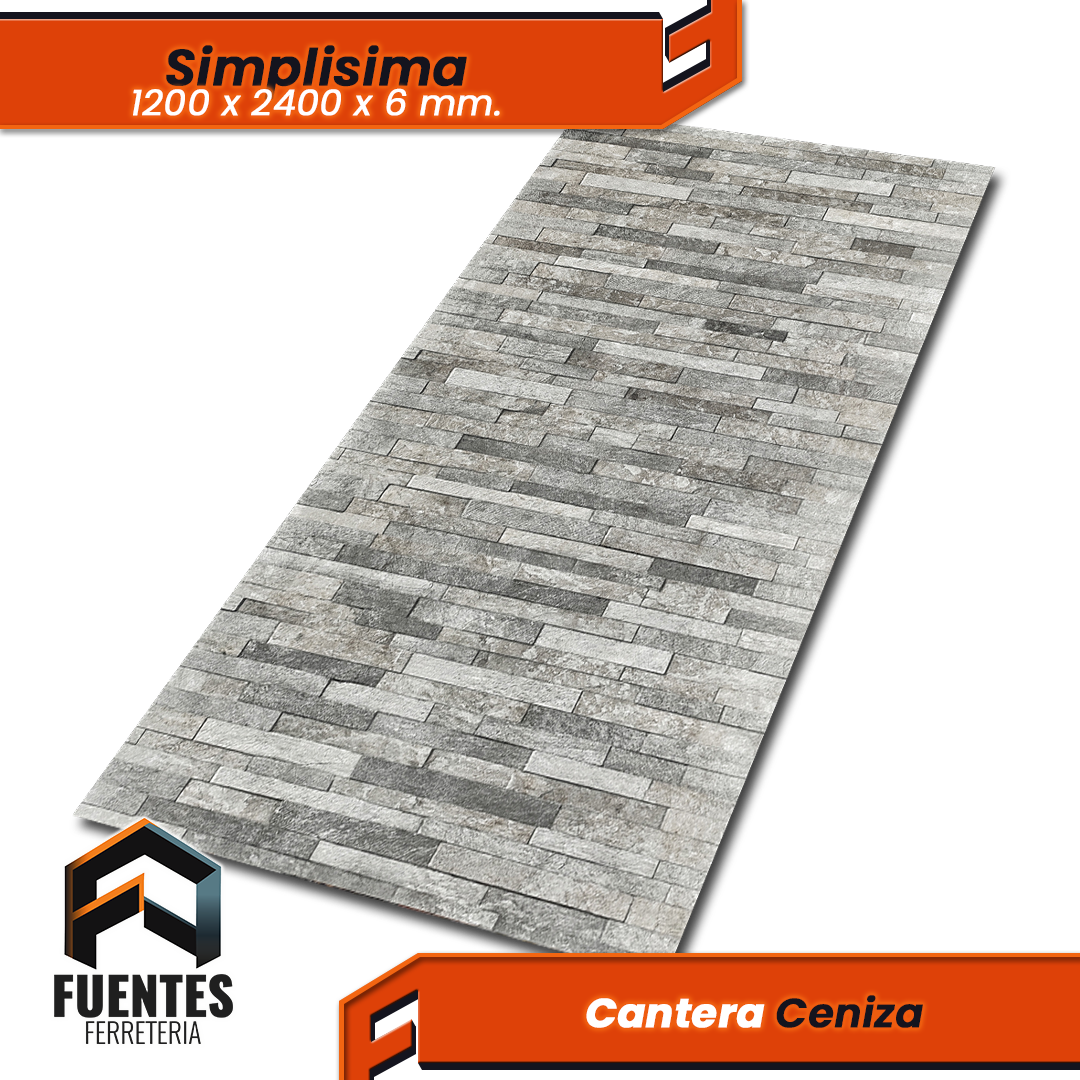 Simplisima Piedra Cantera Ceniza / 6 x 1200 x 2400 mm - Imagen 2