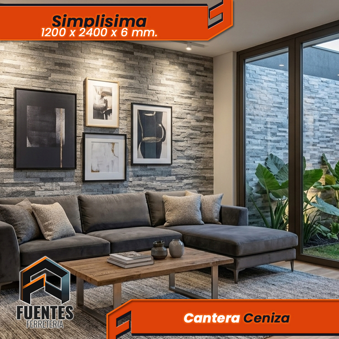 Simplisima Piedra Cantera Ceniza / 6 x 1200 x 2400 mm - Imagen 3