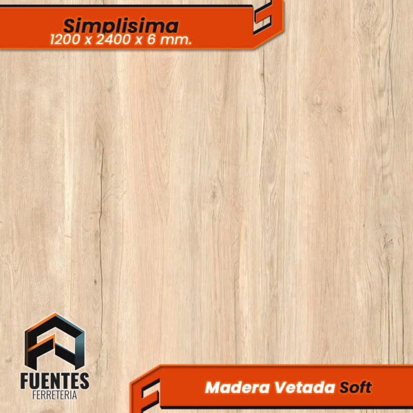 Simplisima Madera Vetada Soft / 6 x 1200 x 2400 mm