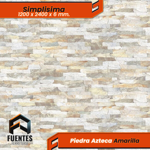 Simplisima Piedra Azteca Amarilla / 6 x 1200 x 2400 mm