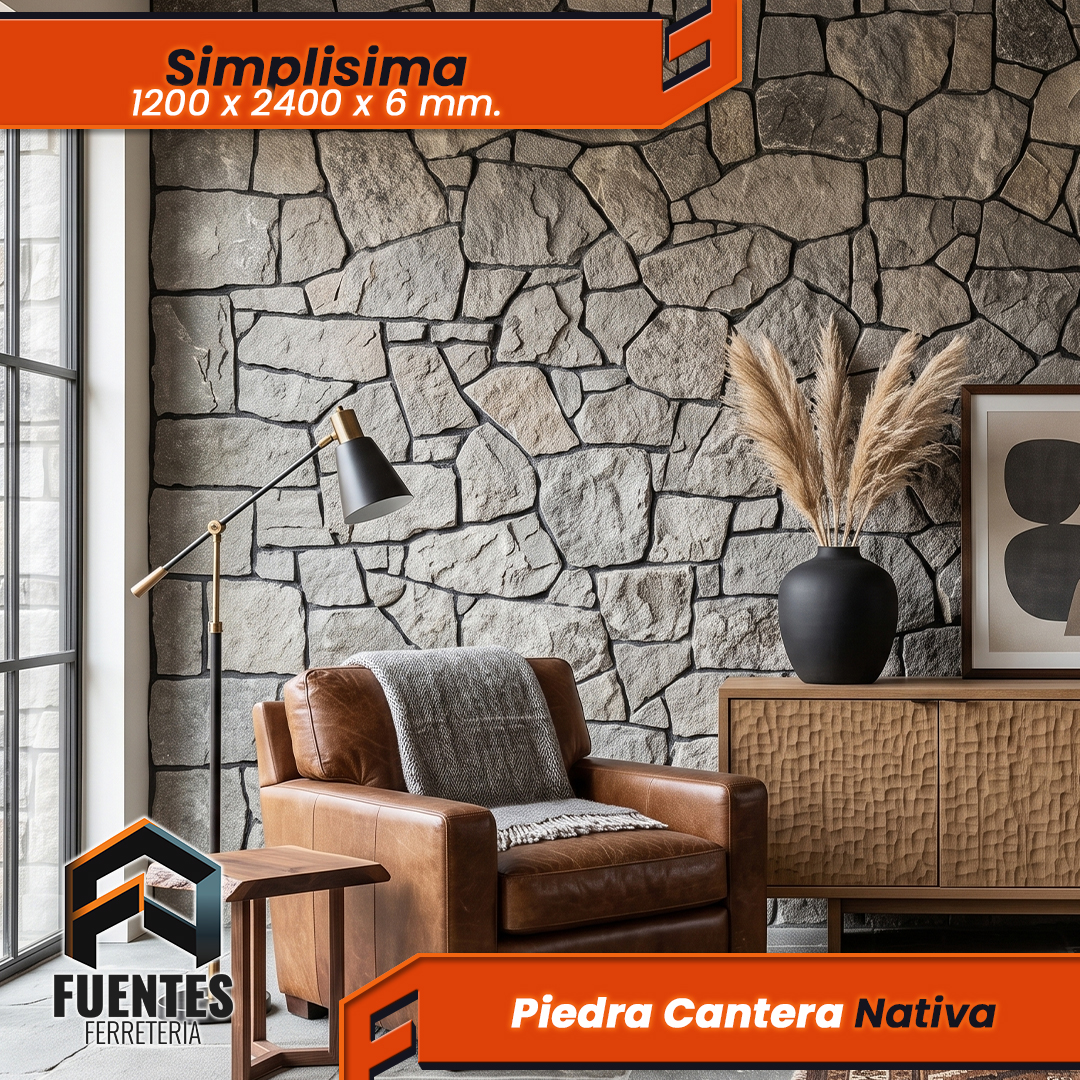 Simplisima Piedra Cantera Nativa / 6 x 1200 x 2400 mm - Imagen 3
