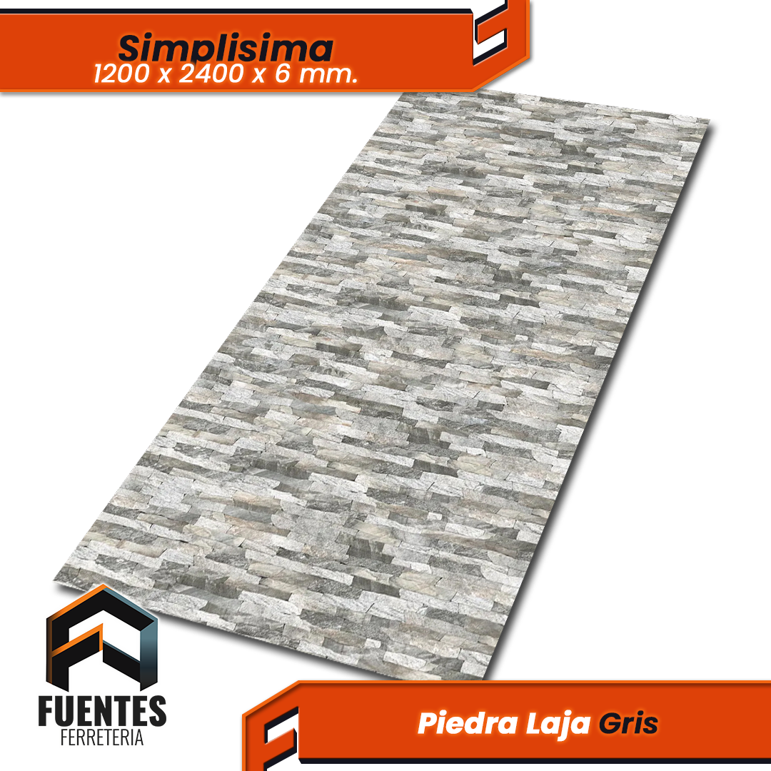 Simplisima Piedra Laja Gris / 6 x 1200 x 2400 mm - Imagen 2