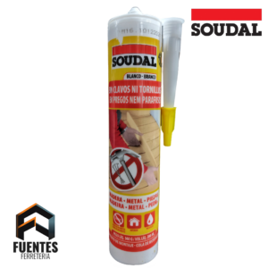 Adhesivo de Montaje Sin Clavo Ni Tornillo Blanco SOUDAL 280 ml