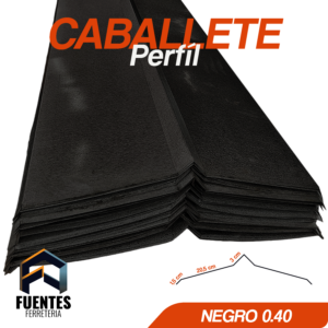 Perfil Hojalata Caballete Negro 40 cm