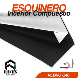 Perfil Hojalata Esquinero Interior Compuesto Negro