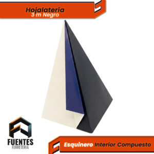 Perfil Hojalata Esquinero Interior Compuesto Negro