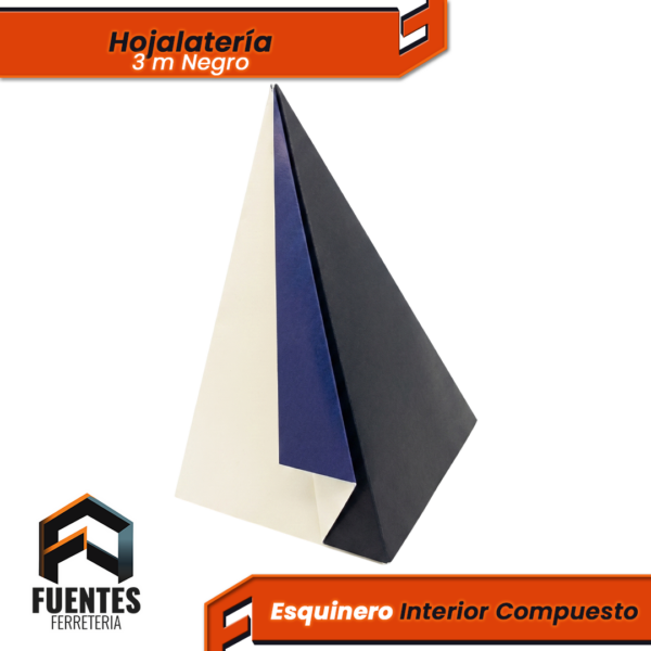 Perfil Hojalata Esquinero Interior Compuesto Negro