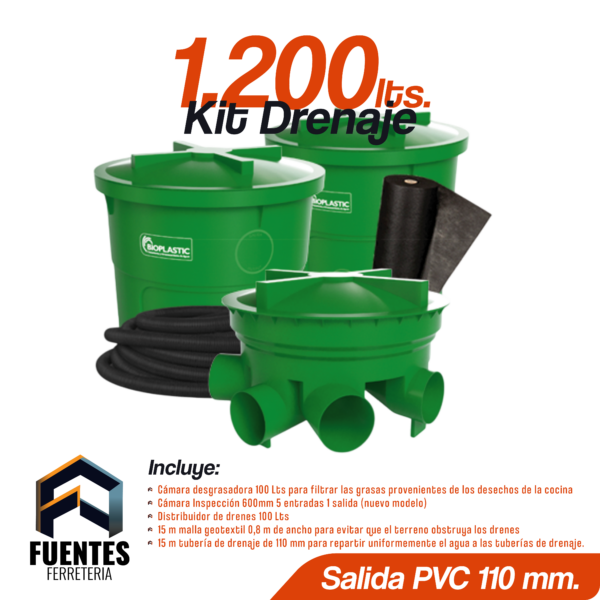 Kit Drenaje 1200 Lts.