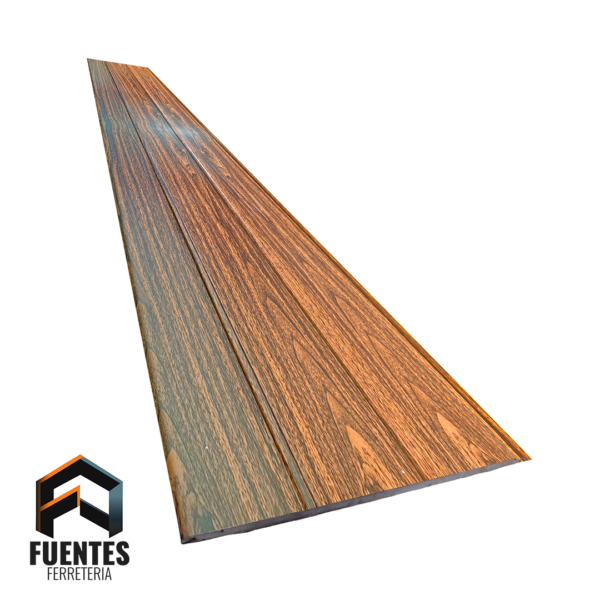 Metal Siding Caoba Tres Tablas LZG-W002 / 3800 x 380 x 16 mm.