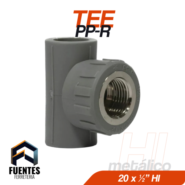 TEE PP-R HI Metálico 20 x 1/2"