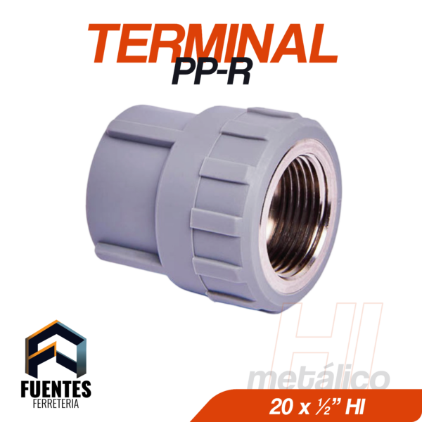 Terminal PP-R HI Metálico 20 x 1/2"