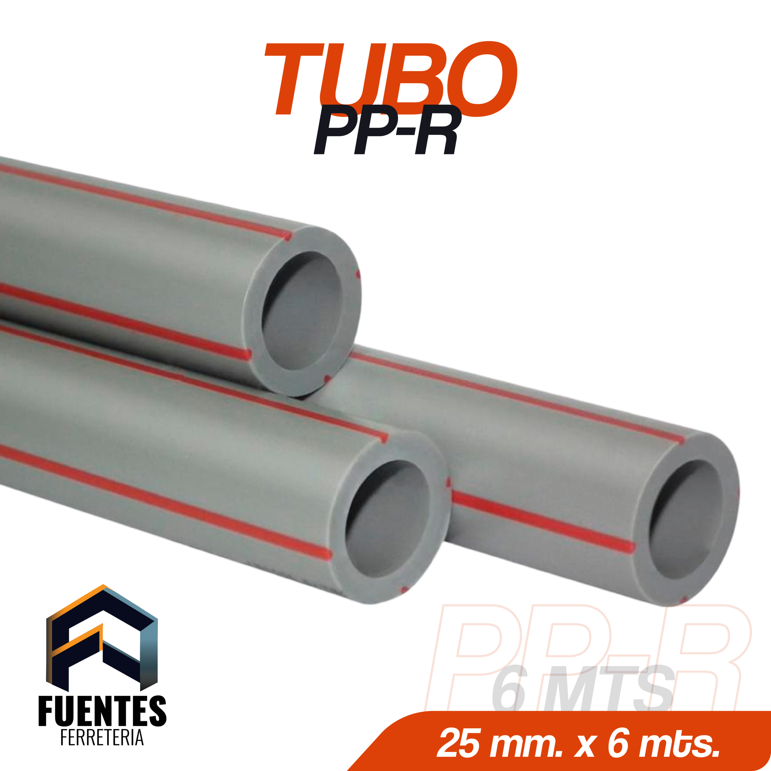 Tubo PP-R 25 mm x 6 mts.