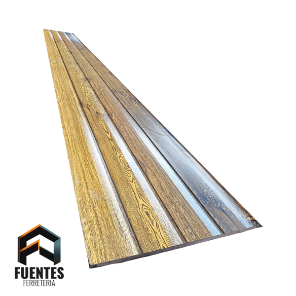 Metal Siding Castaño Cuatro Tablas SXG-A004 / 3800 x 380 x 16 mm.