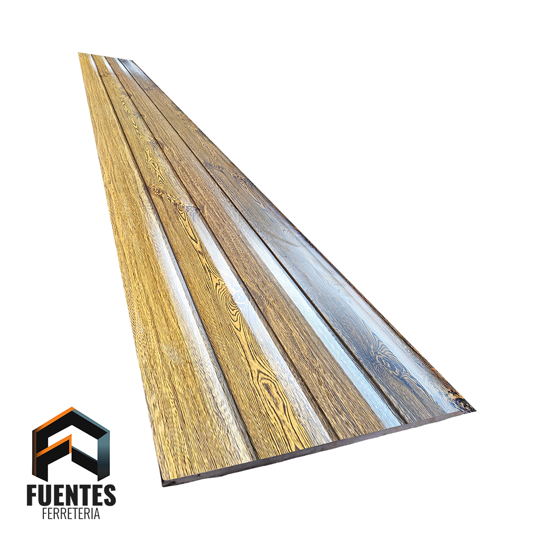 Metal Siding Castaño Cuatro Tablas SXG-A004 / 3800 x 380 x 16 mm.