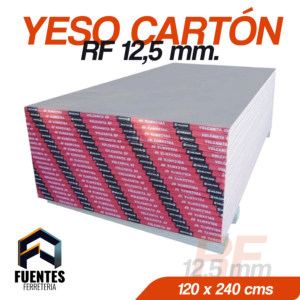 Yeso Cartón RF 12,5 mm. 1220 x 2440 mm.