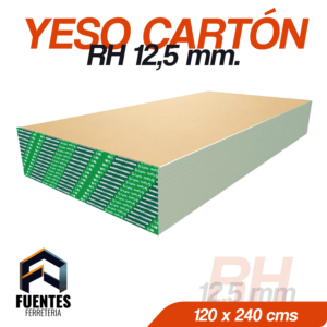 Yeso Cartón RH 12,5 mm. 1220 x 2440 mm.