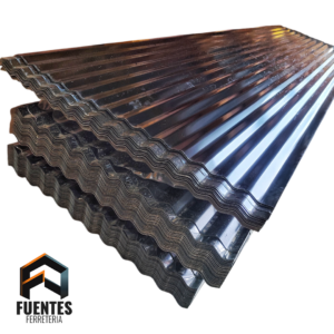 Zinc Acanalado 0.35 Prepintado Negro / 2000 x 850 mm.
