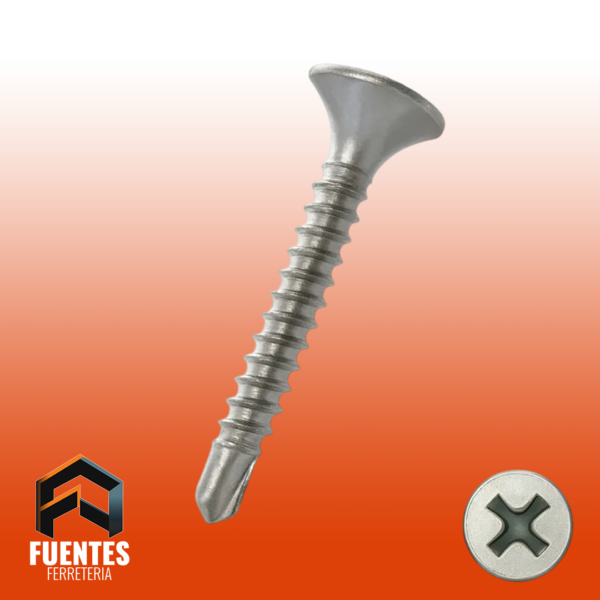 Tornillo Trompeta Punta Broca 6 x 1 1/4" / 100 Unidades