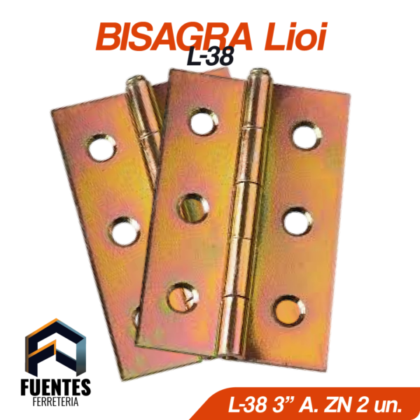 Bisagra L-38 3" A. Zincado â€“ Lioi