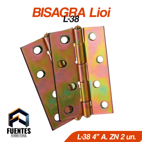 Bisagra L-38 4" A. Zincado â€“ LIOI