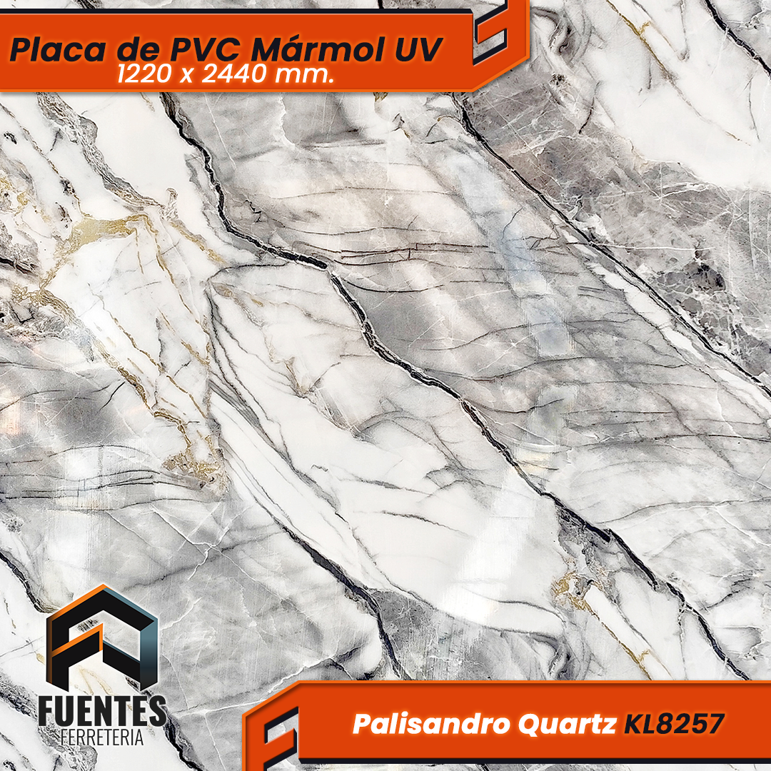 Placa de PVC Palisandro Quartz KL8257 / 1220 x 2440 mm.