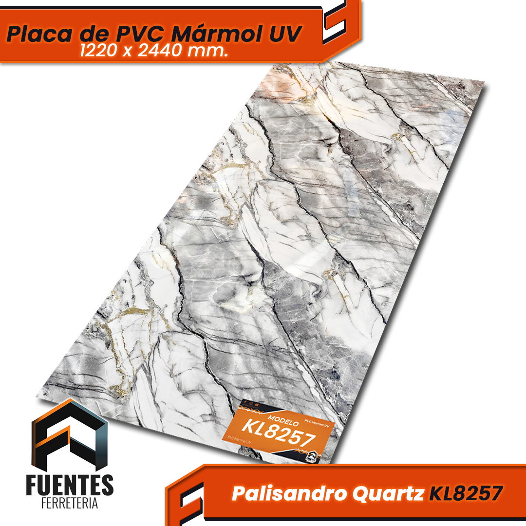 Placa de PVC Palisandro Quartz KL8257 / 1220 x 2440 mm. - Imagen 2