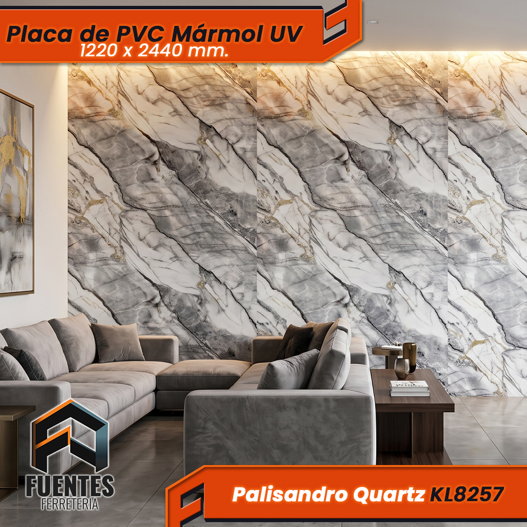 Placa de PVC Palisandro Quartz KL8257 / 1220 x 2440 mm. - Imagen 3