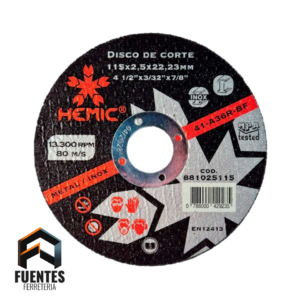 DISCO DE DESBASTE 115X6X22,23mm HEMIC