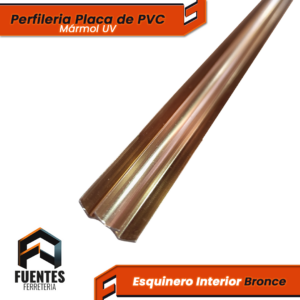 Perfilería Placa de PVC - Esquinero Interior Bronce / 2500 mm.
