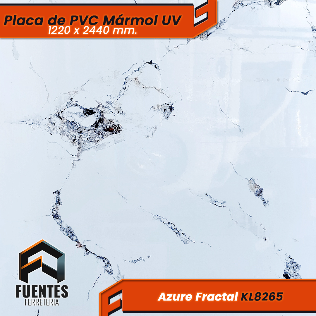 Placa de PVC Azure Fractal KL8265 / 1220 x 2440 mm.