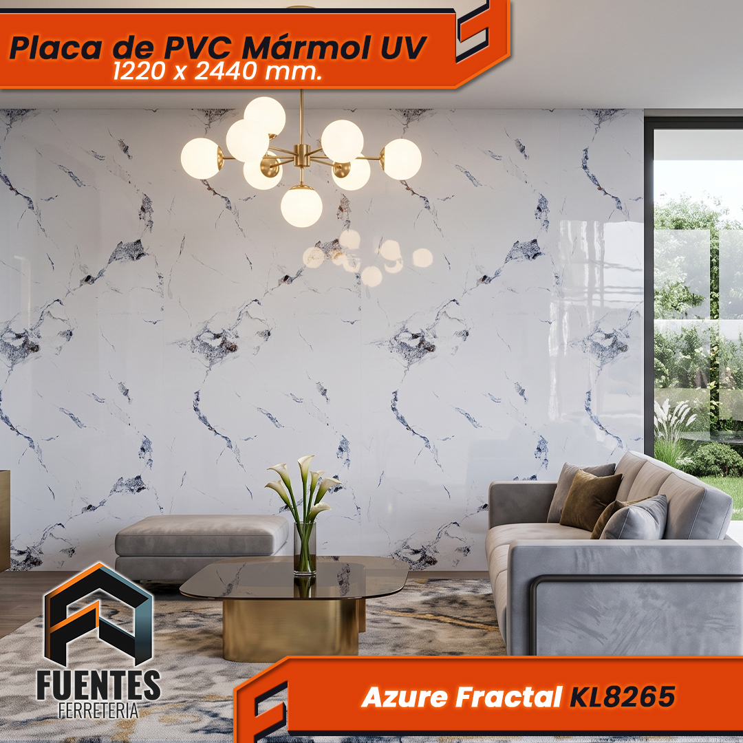 Placa de PVC Azure Fractal KL8265 / 1220 x 2440 mm. - Imagen 3