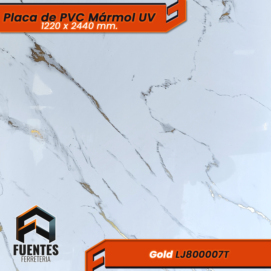 Placa de PVC Gold LJ80007T / 1220 x 2440 mm.