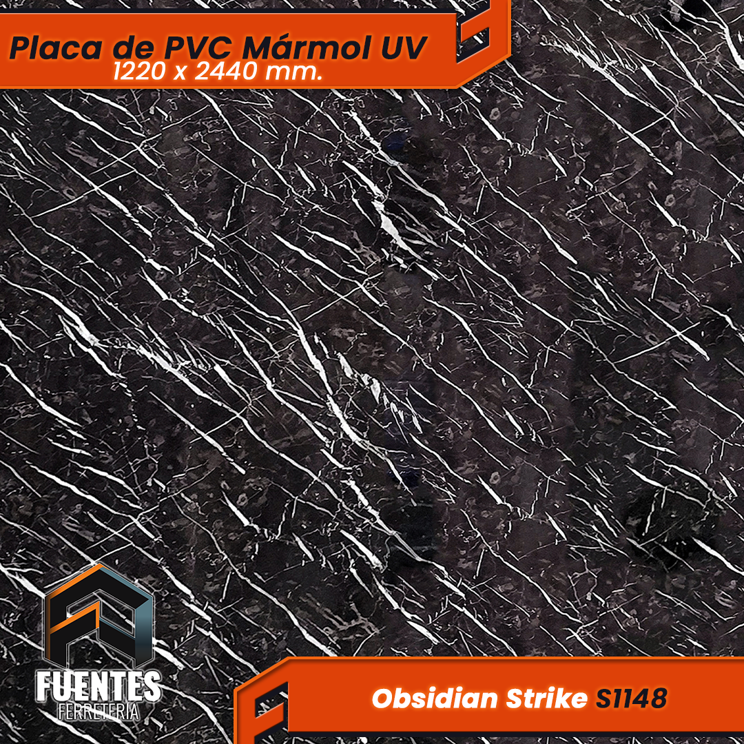 Placa de PVC Obsidian Strike S1148 / 1220 x 2440 mm.