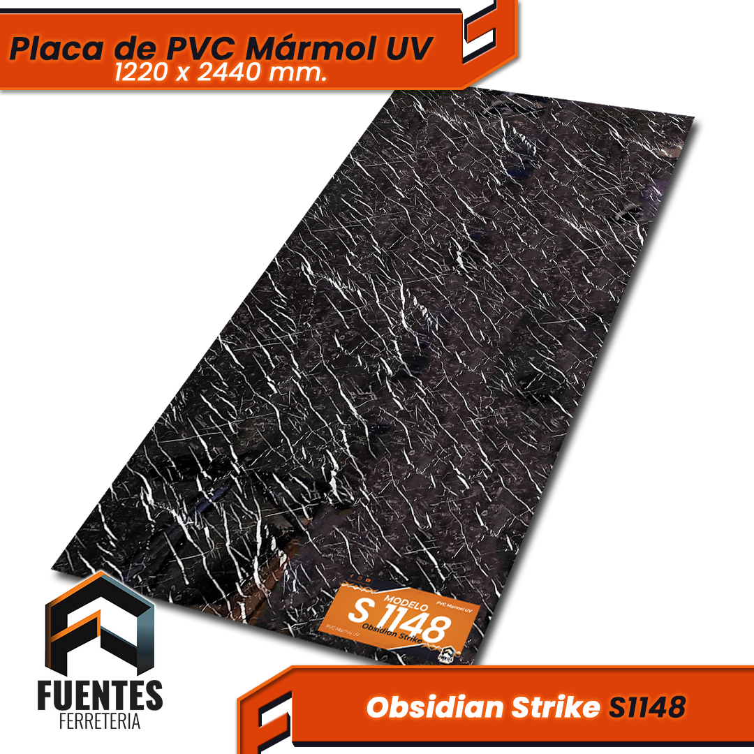 Placa de PVC Obsidian Strike S1148 / 1220 x 2440 mm. - Imagen 2