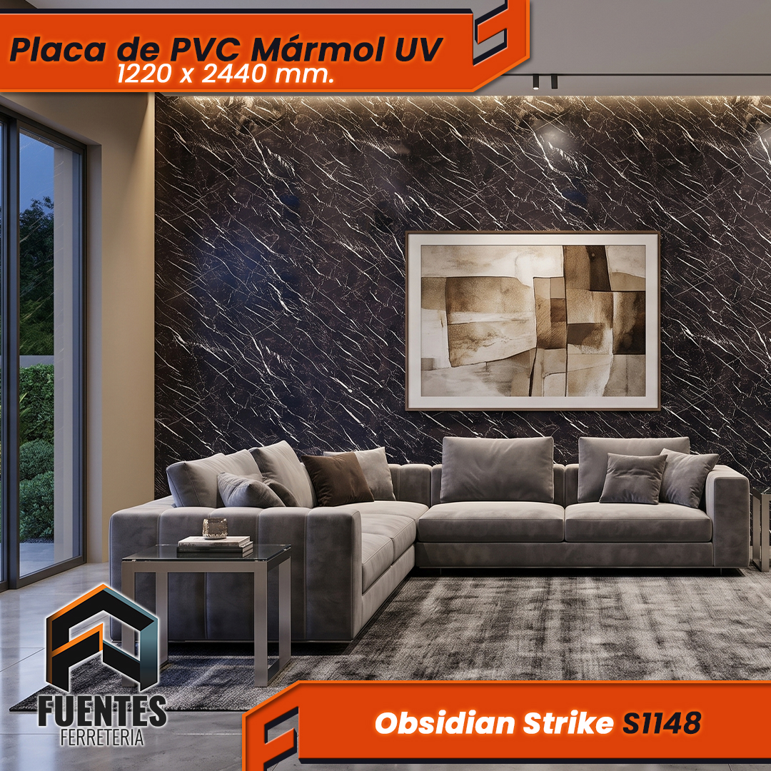 Placa de PVC Obsidian Strike S1148 / 1220 x 2440 mm. - Imagen 3