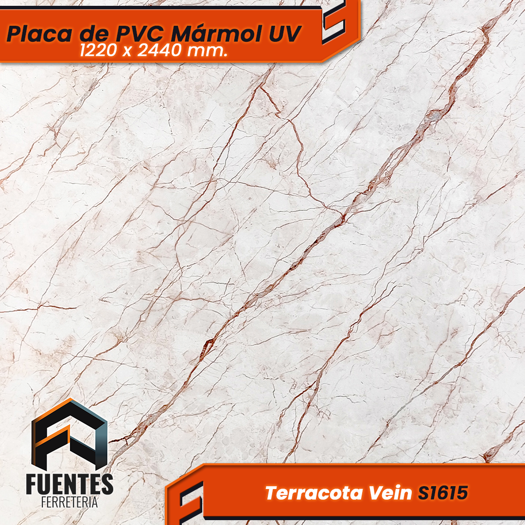 Placa de PVC Terracota Vein S1615 / 1220 x 2440 mm.