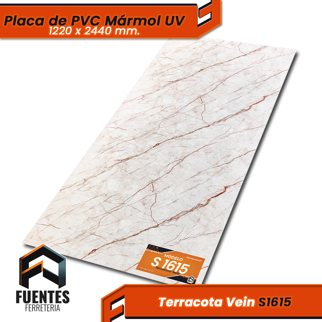 Placa de PVC Terracota Vein S1615 / 1220 x 2440 mm. - Imagen 2