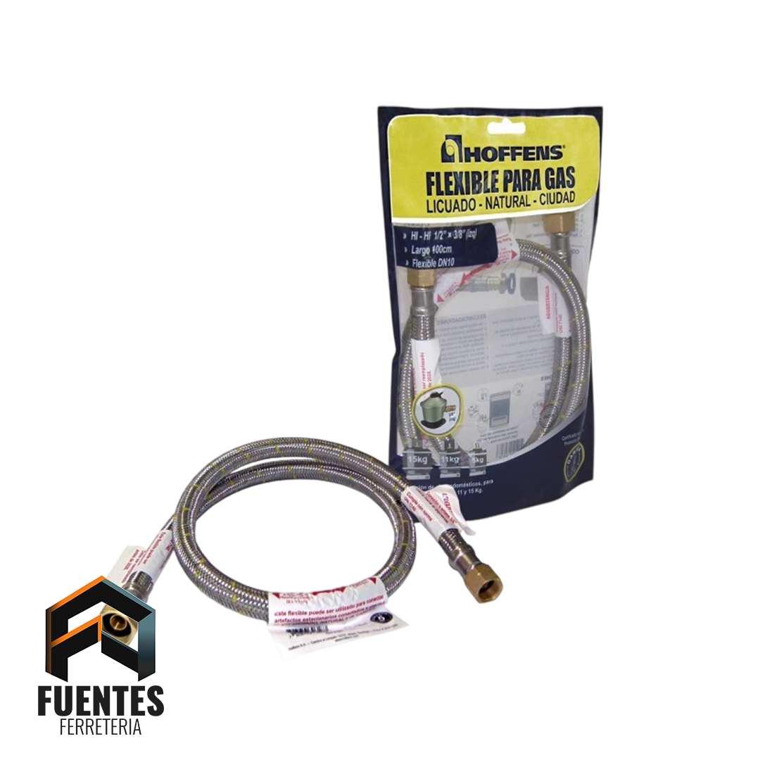 Flexible Gas HI-HI 3/8" Hilo Izquierdo 100 cm Hoffens