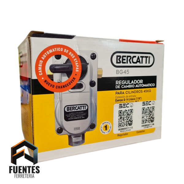 REGULADOR PARA GAS 45 KG BERCATTI