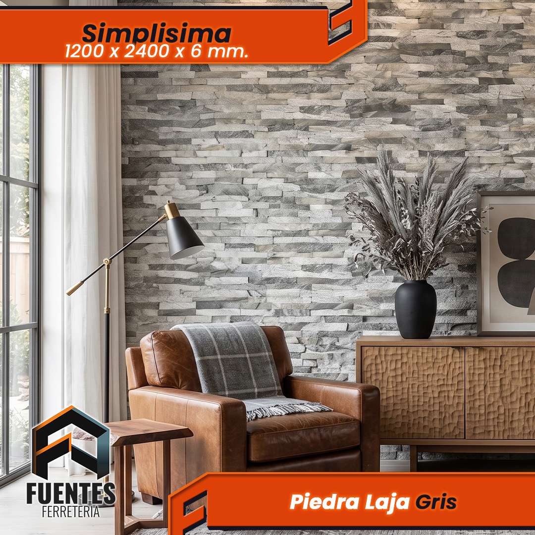 Simplisima Piedra Laja Gris / 6 x 1200 x 2400 mm - Imagen 3