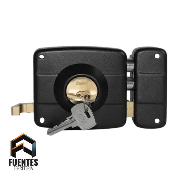 Cerradura Sobreponer Safer 210 Cilindro Ajustable Negra