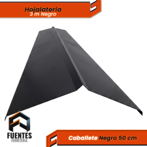 Perfil Hojalata Caballete Negro 50 cm