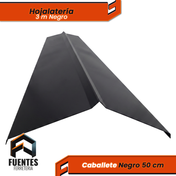 Perfil Hojalata Caballete Negro 50 cm