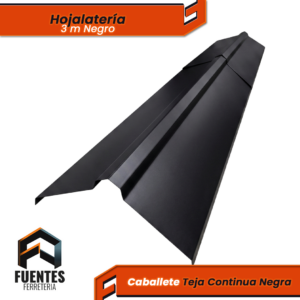 Perfil Hojalata Caballete Teja Continua Negro 40 cm