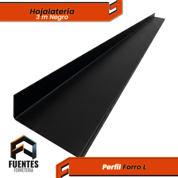 Perfil Hojalata Forro L Negro