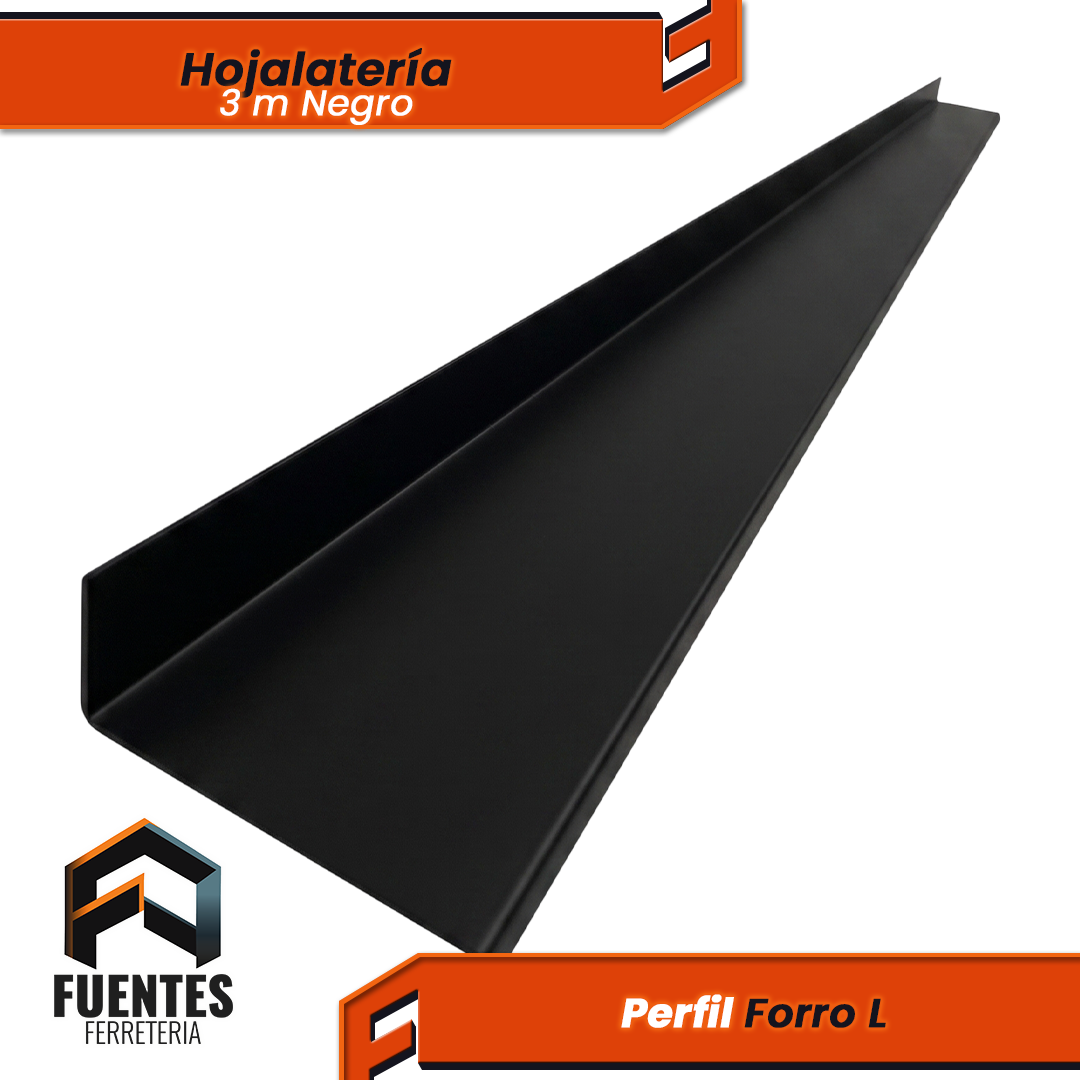 Perfil Hojalata Forro L Negro